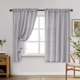 thumbnail image 2 of TRAHOO-Non See Through Light Grey Privacy Sheer Curtains 52 X 72 Inches Long 2 Panels Set, Fish Bone Pattern Semi Light Filtering Window Drapes for Bedroom, Living Room, 2 of 4