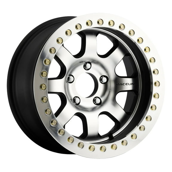 Raceline RT260 Avenger 17x8.5in/5x139.7 BP/-32mm Offset/107.95mm Bore - Black & MACH. Beadlock Wheel
