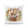 thumbnail image 2 of Dvkptbk Easter Rabbits Bedding Throw Pillows with Insert for Couch Sofa Bed Watercolor Flowers Eggs Cute Bunny easter decorations, 2 of 6