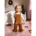 thumbnail image 4 of Cjfdfy Toddler Baby Girls Christmas Overalls Outfit Merry Christmas Embroidery Sleeveless Bell Bottom Romper Kids Cute My First Christmas Fall Winter Outfit  6M-4Y, 4 of 9