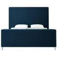 thumbnail image 3 of Posh Living Alex Linen Fabric Upholstered Platform King Bed Frame in Blue, 3 of 9