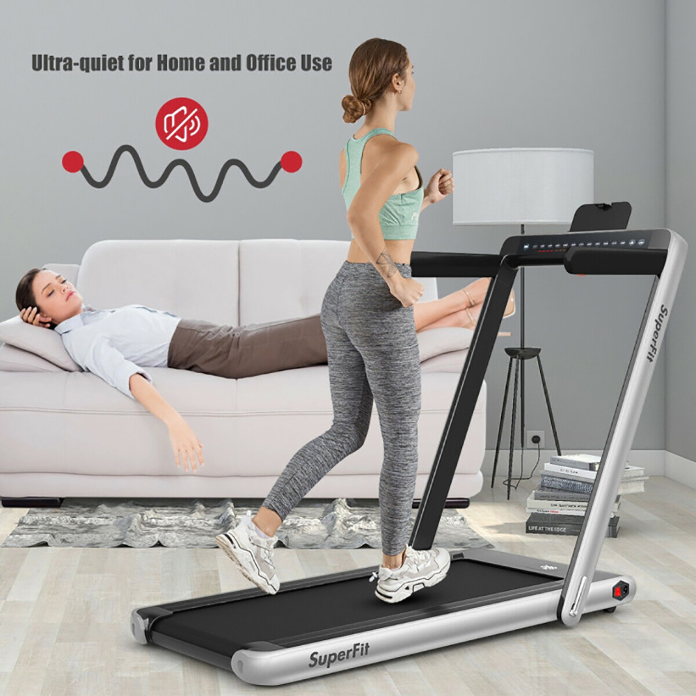 Spaco Walking Machine, Treadmill, 2.25 HP 2-in-1 Folding Walking Pad Treadmill with Dual Display and App Control