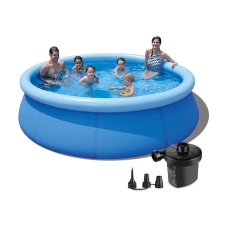 LANTRO JS 12ft X 30in Inflatable Swimming Pool Above Ground Included Pump