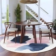 thumbnail image 3 of Round Rugs 5Ft, Navy Blue Pink Art Round Area Rug Washable Indoor Throw Carpet, Abstract Geometric Luxury Soft Non Slip Circle Rug for Cabinet Bathroom Home Decor Aesthetic, 3 of 8