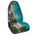 thumbnail image 2 of POLERO Front Seat Cover Machine Washable Microfiber, Compatible with Van Truck Seat, for Cars Trucks SUVs, Tropical Beach Coast Print, 2 of 7