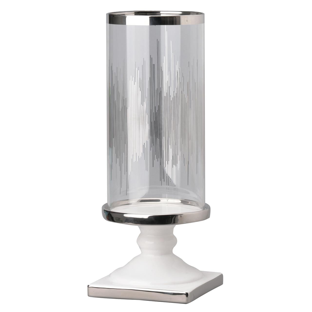 A&B Home Pedestal Candle Holder With Glass