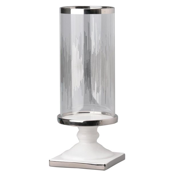 A&B Home Pedestal Candle Holder With Glass