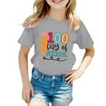 thumbnail image 1 of LUOGENLI T-Shirt pour Filles et Garçons, Col Rond, Manches Courtes, Été, Décontracté, Noir, Maxi, Gris, 1-2 Ans, 1 of 4
