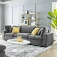 thumbnail image 4 of Modway Commix Down Filled Overstuffed Performance Velvet 3-Seater Sofa in Navy, 4 of 7