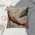 thumbnail image 2 of Qinduosi  Red and Black Fishs Burlap Throw Pillow Case Cushion Cover Couch Sofa Decorative Square inches White, 2 of 5