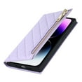 thumbnail image 4 of ELEHOLD for iPhone 13 Pro Wallet Case,Card Slot Zipper Purse Adjustable Crossbody Strap Stand Function PU Leather Shockproof Wallet Case, purple, 4 of 6