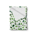 thumbnail image 2 of Nature Soft Flannel Fleece Throw Blanket, Botanical Leafage Pattern Forest Foliage Growth of Season Plants Organic, Cozy Plush for Indoor and Outdoor Use, 60" x 80", Emerald Green White, by Ambesonne, 2 of 6