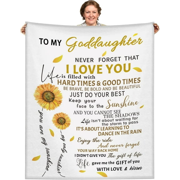 LHSHID Goddaughter Gifts from Godmother Godfather to My Goddaughter Blanket Throw Christmas Birthday Christian Gifts for Goddaughter from Godmother 30x40in