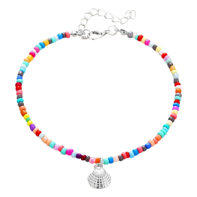 Boho Color Cheville Perlée Créative Vintage en Alliage Pendentif Festonné