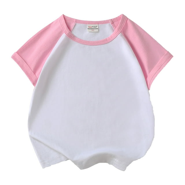 JTieacloth Girls Boys Tshirt Raglan Shirt Baseball Tee T Shirt Short Solid Color Shirts Girls Basic Tees Sizes 9-10 Years
