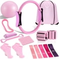 thumbnail image 1 of Set de Aro y Pelota de Pilates LiKiLiKi con Bandas de Resistencia Rosadas, 1 of 7
