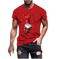 thumbnail image 3 of Jinhomg Valentine's Day Tee Shirts for Men Funny Gnome Love Heart Print Holiday Tops Big and Tall Comfy Short Sleeve Crew Neck Gym T-Shirts Red XXL, 3 of 6