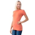 thumbnail image 4 of Simply Fashion Basic Crewneck Short Sleeve T-Shirts - Stretch Cotton Spandex,AshCopper,Large, 4 of 4