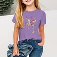 thumbnail image 2 of BXSRUTA Toddler Kids Girls Butterfly Graphic Tee Short Sleeve Crewneck T Shirt Soft Polyester Blend Casual Tops 1-13 Years, 2 of 5