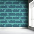 thumbnail image 2 of Petroleum  Aquamarine outline bookshelf wallpaper, 2 of 3