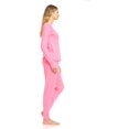 thumbnail image 4 of Womans Ultra Soft Double Brushed Stretch Sleepwear Nightwear Lounge Crew Neck Top and Pants Pajama Set XX-Large, Knockout Pink, 4 of 7