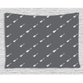 thumbnail image 1 of Classic Rock Tapestry, Diagonally Aligned Four String Guitars Music Instruments Pattern, Wall Hanging for Bedroom Living Room Dorm Decor, 80W X 60L Inches, Charcoal Grey White, by Ambesonne, 1 of 2
