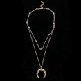 thumbnail image 5 of deux Pices, Or Et Argent,collier Multicouche Avec Pendentif Double Angle Pour Femme Et Fille, 5 of 5
