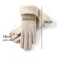 thumbnail image 2 of Guantes térmicos de invierno con pantalla táctil y forro polar, resistentes al viento, para esquiar al aire libre, regalo para mujer 1019, 2 of 5