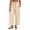 5#a Beige, variant on Womens Linen Wide Leg Palazzo Pants Casual Loose Elastic Drawstring Flowy Pant 2026 Travel Baggy Pocket Harem Pants White S