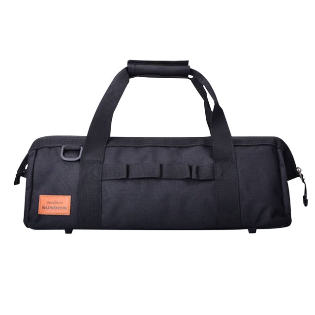 Bolsa de almacenamiento de herramientas de uso múltiple para soporte de camping (negro sólido)