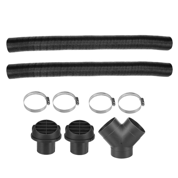 75mm Car Auto Heater Pipe Duct Y Piece Warm Air Outlet Vent Hose Clips Set for Parking Heater