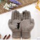 thumbnail image 2 of Guantes de invierno de color caqui para mujer, guantes de punto cálidos para mujer, manoplas con patrón de gato elásticos suaves y a la moda para calentadores de manos, 2 of 4