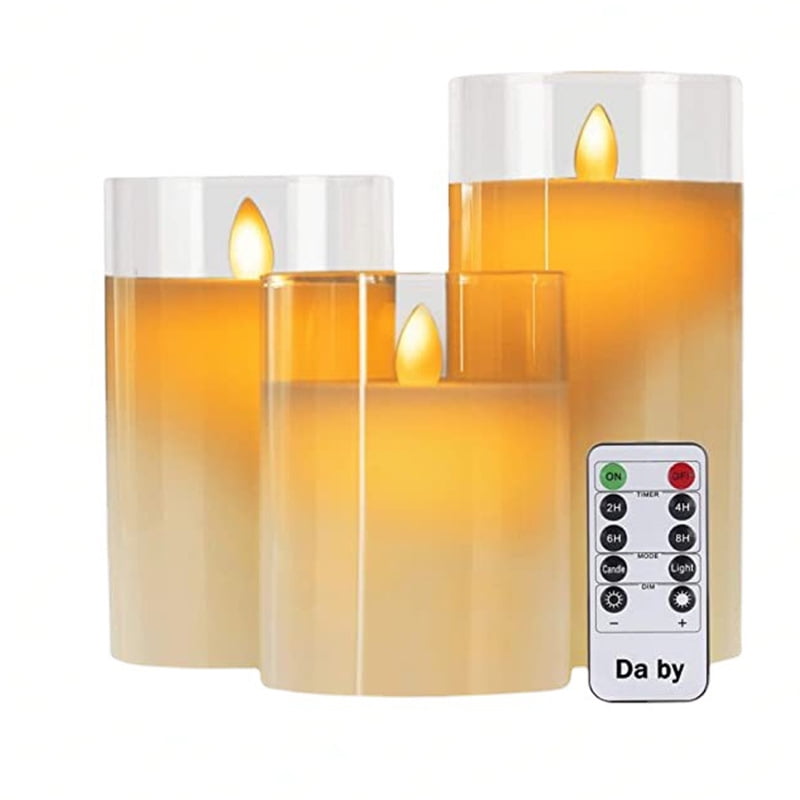 Led Flameless Candles, Battery Operated Flickering Candles Pillar Real Wax Moving Flame Electric