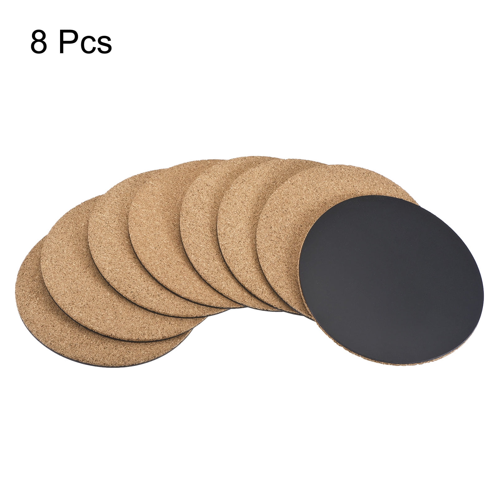 Unique Bargains Round Plant Saucers Plastic Cork Plant Mat for Home Garden Yellow 8pcs 6"