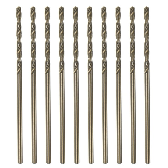 Uxcell 10 Pack Cobalt Jobber Drill Bits 1.3mm M35 HSS Twist Drill Bit Tool for Stainless Steel Copper Wood Plastic