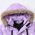 thumbnail image 5 of KaLI_store Girls' Hooded Puffer Jacket Water Resistant Warm Boys Winter Coat Soft Fleece Lined Outerwear Jacket(Purple,9-10 Years), 5 of 6