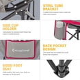 thumbnail image 4 of KingCamp Chaise de Camping Pliante Intérieure/extérieure, Rouge/gris, 4 of 6