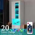 thumbnail image 2 of Merluxy 2 Piece Bookcase Storage Cabinet, Wood Glossy Bookshelf with 3-Tier Shelves, Living Room, White, 2 of 7