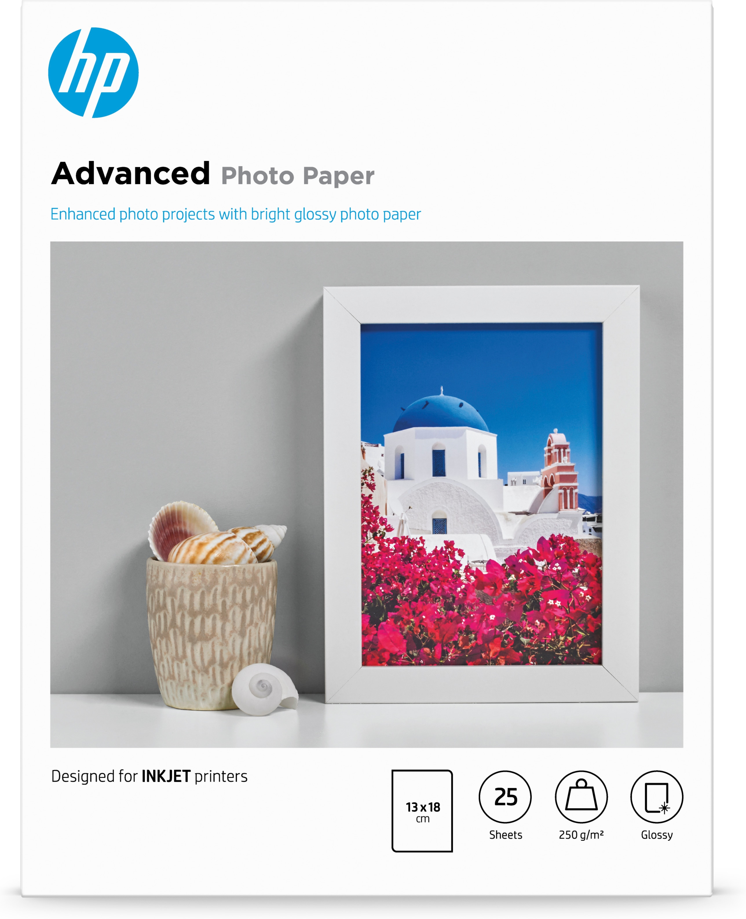 HP Advanced Glossy Photo Paper Glossy photo paper 130 x 180 mm 25
