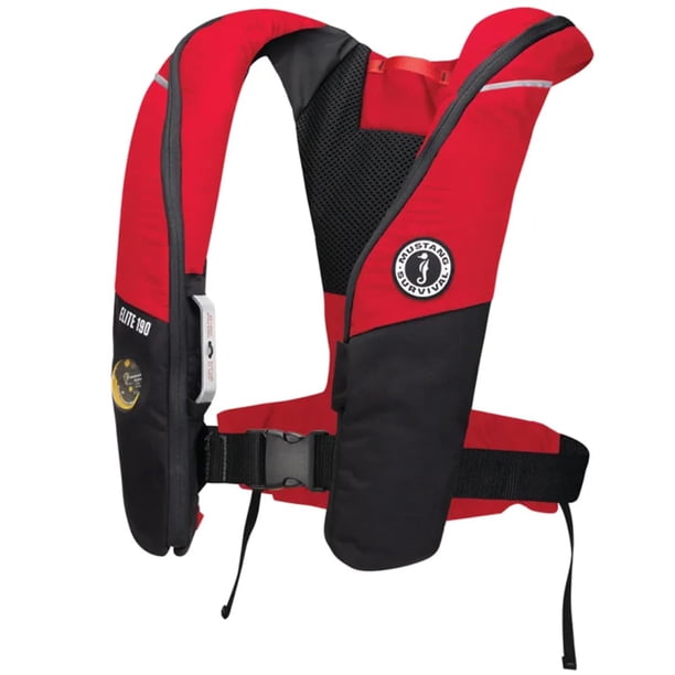 Chaleco Salvavidas Inflable Mustang Survival Elite 190 Rojo/Negro