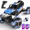 thumbnail image 3 of JoyStone 1:12 RC Cars 4WD Off-Road 2.4Ghz RC Monster Truck with Metal Shell and Light, Remote Control Car Crawler for Adult and Kid, 2 Batteries, Dark Blue, 3 of 11