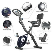 leikefitness LEIKE X Bike Ultra-Quiet Folding Exercise Bike, Magnetic Upright Bicycle with Heart Rate,LCD Monitor and easy to assemble