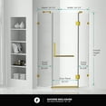 thumbnail image 3 of Shower Set for 34" x 34" Space - Neo Angle, Acrylic Shower Base with Compatible Glass Frameless Shower Enclosure - Satin Brass Hardware, 3 of 14