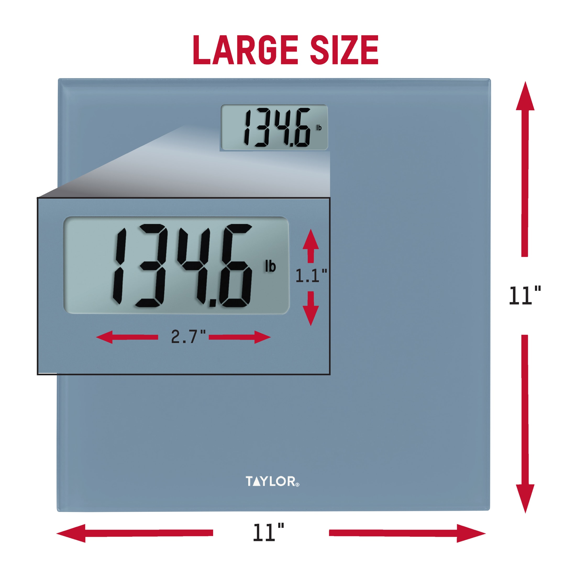 Taylor Digital Glass Bath Scale, Slate Blue