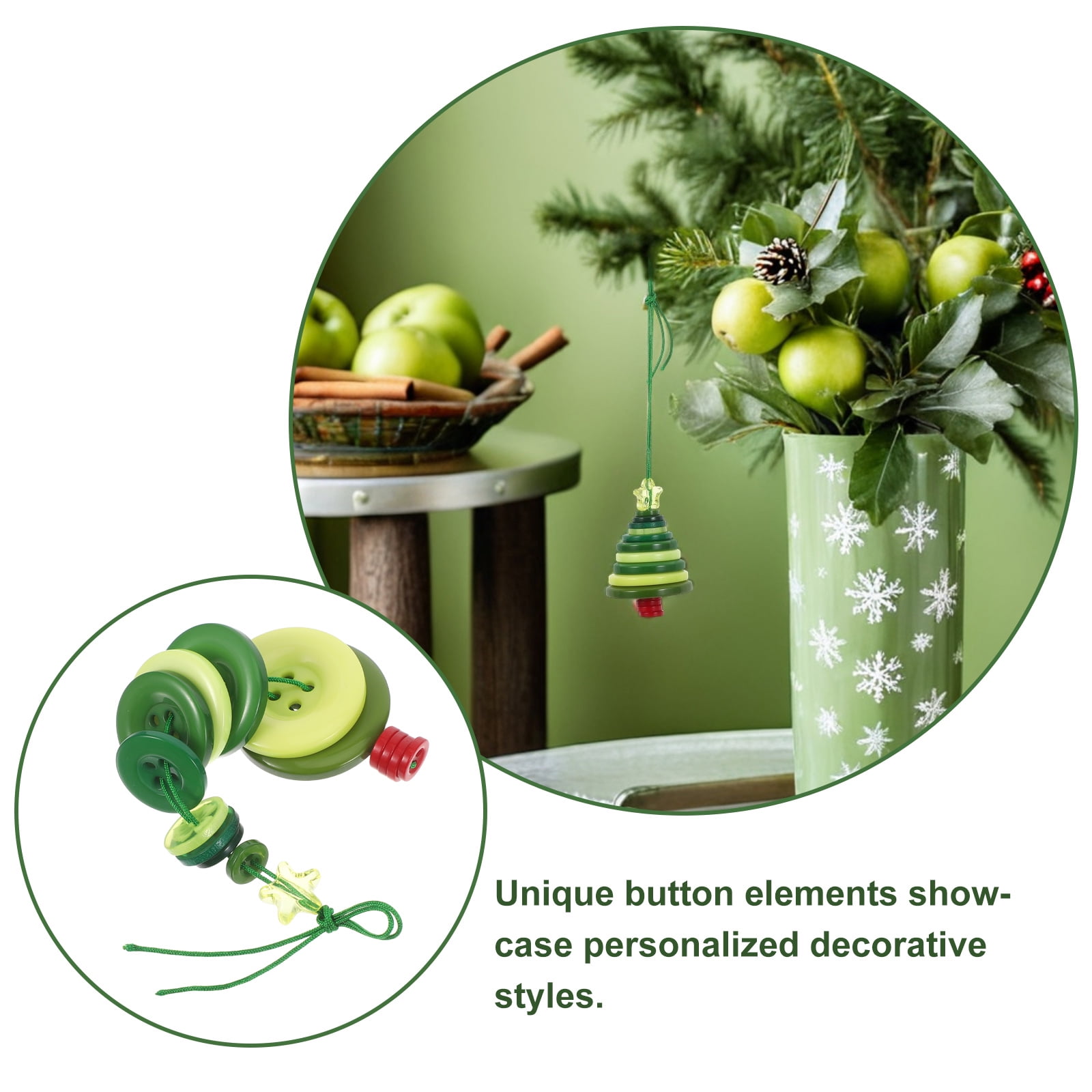 OUNONA Christmas Tree Ornament Kit, 1 Set Green Holiday Decorations for Crafting and Festive Season Fun