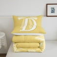 thumbnail image 4 of Erosebridal Yellow Bowknot Bedding Sets Twin with Comforter, Initial Letter D Duvet Insert, Cartoon Monogrammed Reversible Down Comforter, Breathable Bedroom Decorative, 2pcs, 4 of 8