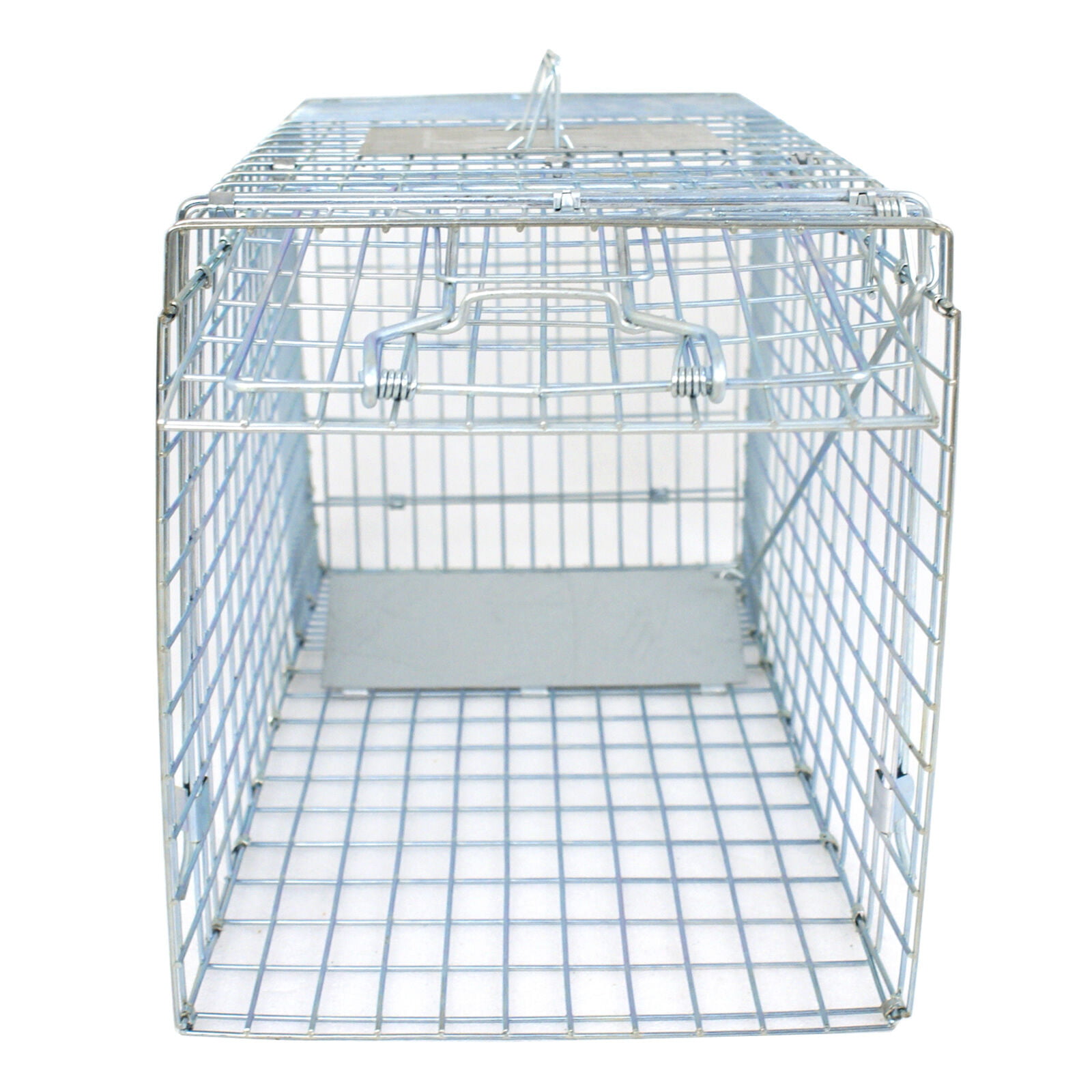 Humane Small Live Animal Control Steel Trap Cage 32"x12.5"x12" Raccoon Skunk Cat 