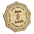 thumbnail image 2 of Custom Engraved Wooden Magnet Personalized Gift 50 Rustic Wedding Save the Date Wooden Magnet, 2 of 2