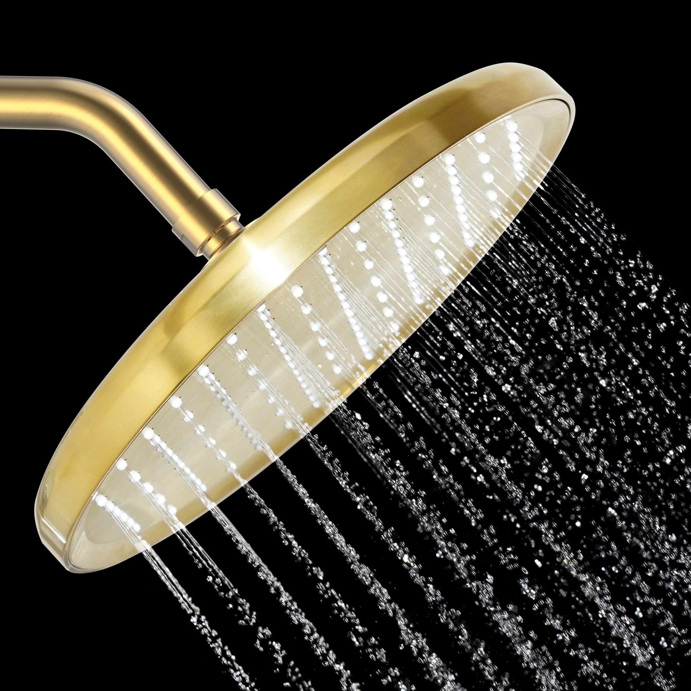 Kingston Brass KX140P7 Slenderain 10" Round Rainfall Shower Head, Brushed Brass