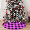 thumbnail image 5 of Rateoe Purple Black Buffalo Plaid Print Christmas Tree Skirt 36" for Xmas Holiday New Year Party Circle Tree Mat Ornaments Decoration, 5 of 7